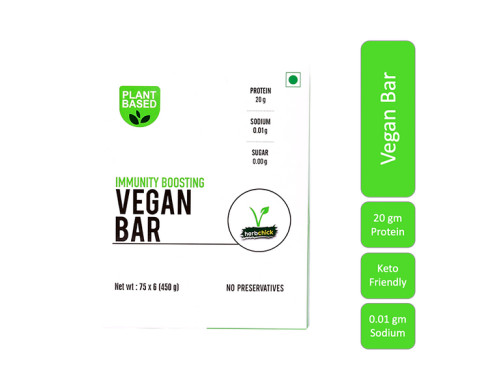 HerbChick Protein Vegan Bar| Pack of 6 Bars | Vegan